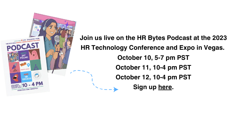 A poster with a vibrant design announces a podcast with a woman holding a microphone and a lively crowd. It is scheduled from 10 AM to 4 PM.