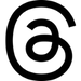 Threads app logo - a stylized @ symbol representing Instagram's text-based conversation platform.